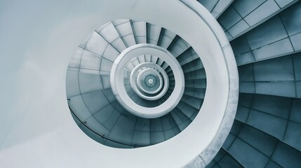 Obraz premium Spiral staircase Modern Architecture detail Abstract Background : Generative AI