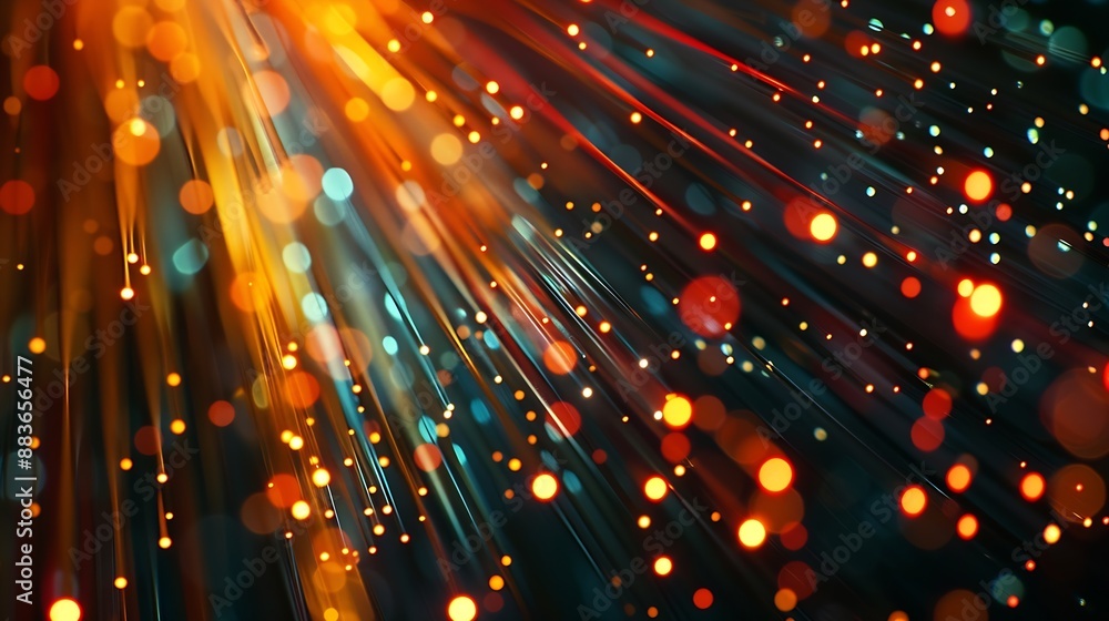 Aufkleber abstract background of fiber technology lights : generative ai