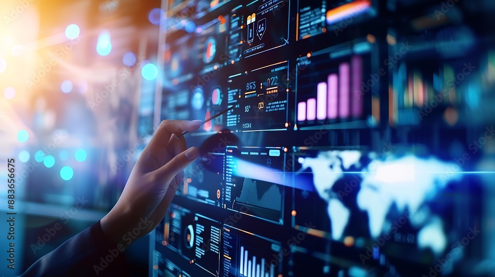 Aufkleber Martech marketing technology concept on virtual screen interface Network connection on online marketing system digital market commerce online sale Marketing automation and digital adve : Generative AI