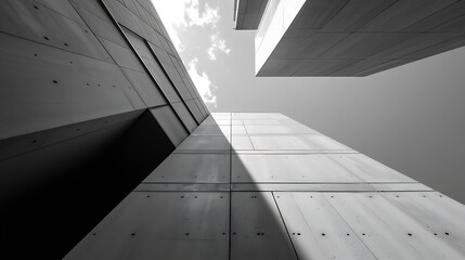 Wuilding perspective walls angles clean architecture : Generative AI