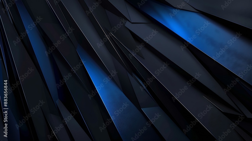 Leinwandbilder modern black blue abstract background minimal color gradient dark web banner geometric shape 3d effe