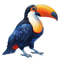 Fototapeta premium Toucan isolated on a transparent background for web, banner, wallpaper