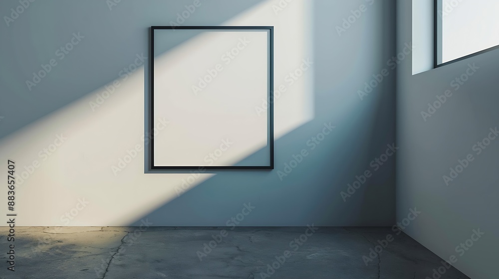 Aufkleber blank picture frame on the wall with copy space : generative ai