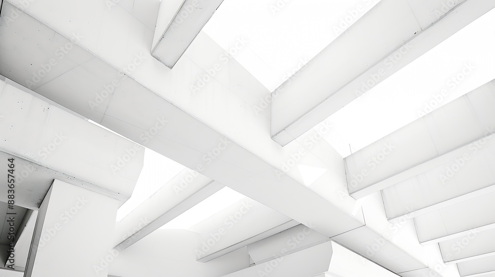 Poster white minimal interior details abstract architectural photo background corners and girders : generat