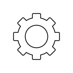 cog thin line icon, settings outline vector.  gear linear illustration on white background..eps