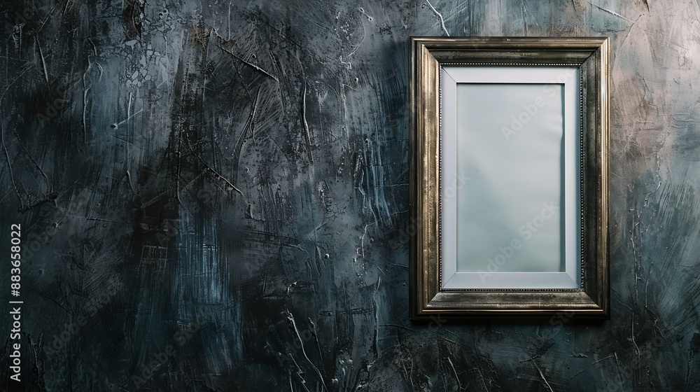 Aufkleber blank picture frame on the wall with copy space : generative ai