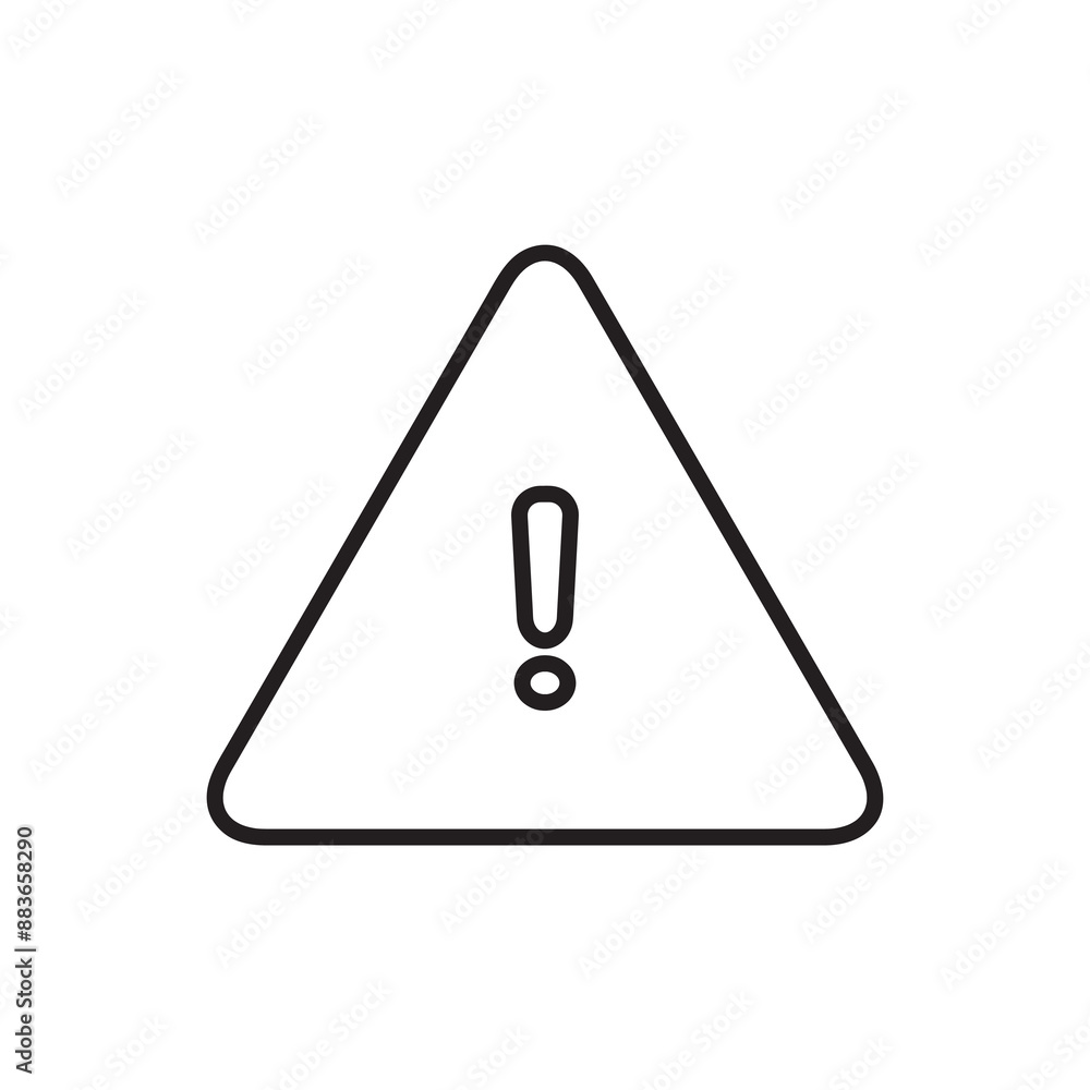 Poster hazard warning vector icon. exclamation danger vector flat linear illustration on white background..