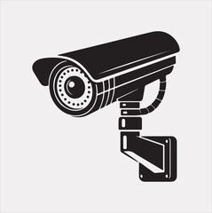 cctv vector silhouette on white background