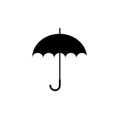 Umbrella delivery sign. vector flat black Packaging sign keep dry with umbrella on white background..eps