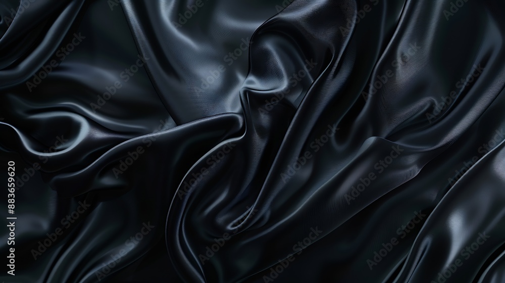Poster black gray satin dark fabric texture luxurious shiny that is abstract silk cloth background with pat
