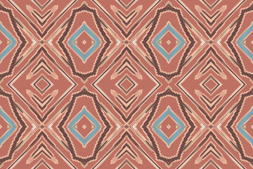 Seamless Ethnic Pattern Design. Ethnic Oriental Ikat Pattern Traditional Design. Ethnic Oriental Pattern Traditional Design for Background, Carpet, Clothing, Wrapping, Fabric, Embroidery