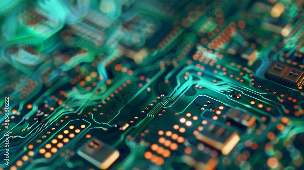 Poster semiconductor circuit board wafer optics : generative ai
