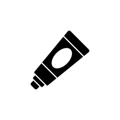 Acrylic paint tube vector icon. simple flat black illustration on white background..eps