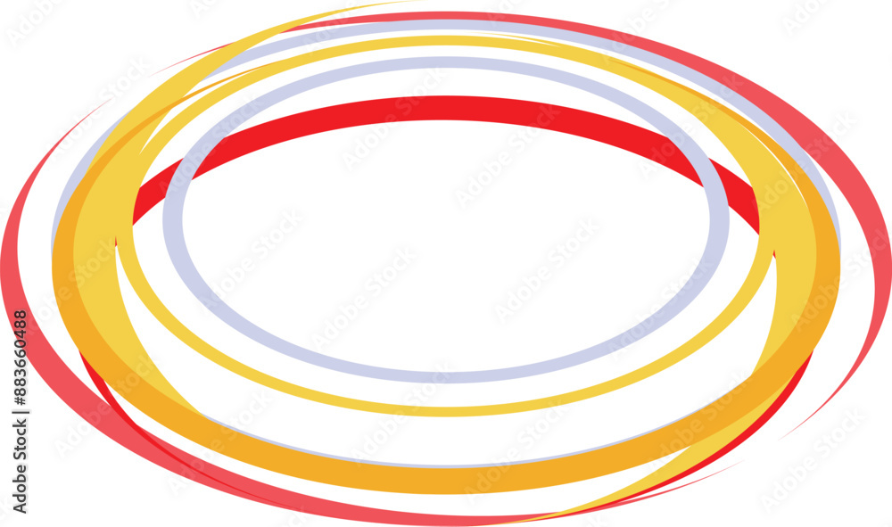 Poster abstract design element with colorful swirl lines creating an oval shape