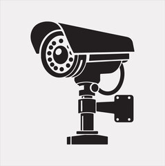 cctv vector silhouette on white background