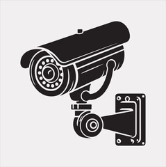 cctv vector silhouette on white background