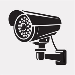 cctv vector silhouette on white background