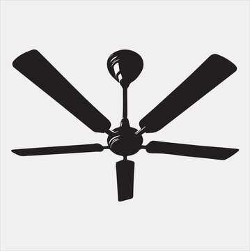 recommend clip art: a ceiling fan silhouette vector on a white background