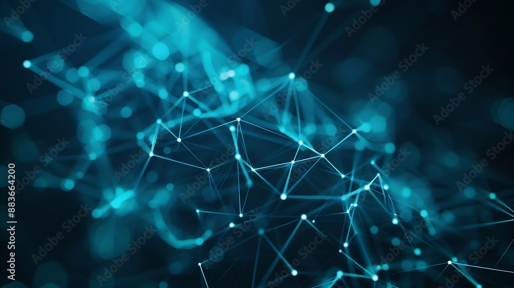 Aufkleber Big data digital technology abstract background data science internet network connection technology concept Man using computer line and dot connection cloud computing innovation techno : Generative AI
