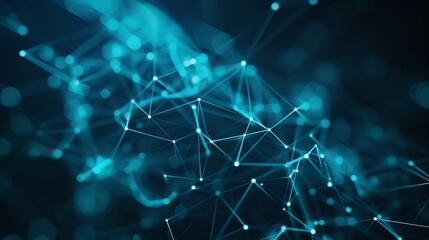 Big data digital technology abstract background data science internet network connection technology concept Man using computer line and dot connection cloud computing innovation techno : Generative AI