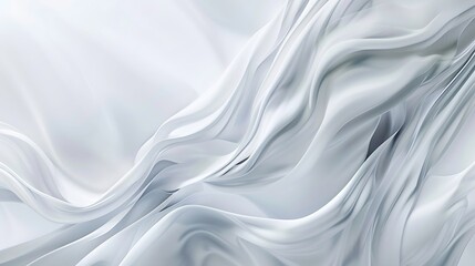 Obraz premium Abstract white gray background with wavy smooth lines flowing on it : Generative AI