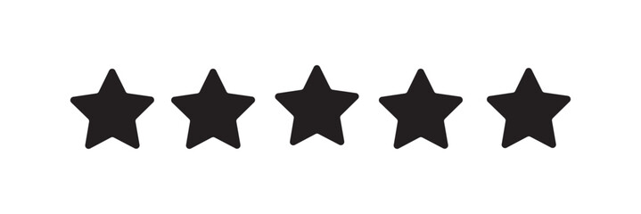Set of five star icon collection. black star symbol. Star icon collection. five-star rating icon. Vector Illustration.