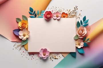 Fototapeta premium A vintage wedding invitation with a pink rose border and space for your love message