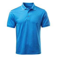 Azure polo t-shirt isolated on transparent background