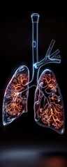 Pulmonary vessel relaxation side view highlight FR effectiveness Sci-fi tone Analogous Color Scheme