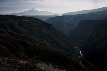 Ecuadorian Highlands with Snow-Capped Peak
