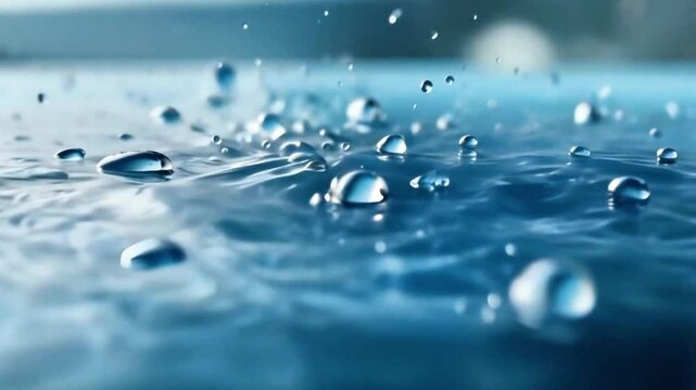 Super slow motion water drops falling
