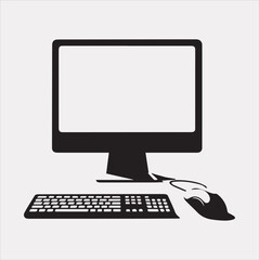 Fototapeta premium computer vector silhouette on a white background