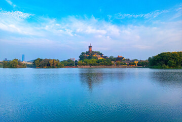 Obraz premium Jinshan Scenic Spot, Zhenjiang City, Jiangsu Province, China