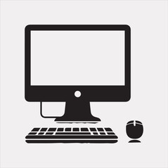 computer vector silhouette on a white background