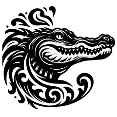 Crocodile head tattoo, aligator head