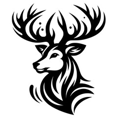 head of reindeer vector art.