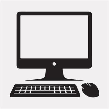 recommend clip art: computer vector silhouette on a white background