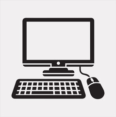 computer vector silhouette on a white background