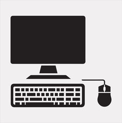 computer vector silhouette on a white background