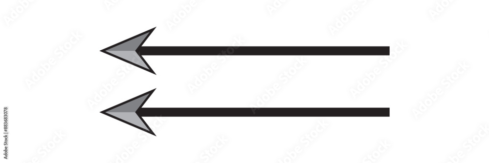Poster black arrow two side pointing right, and left. black arrows shape element