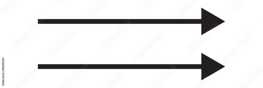 Poster black arrow two side pointing right, and left. black arrows shape element