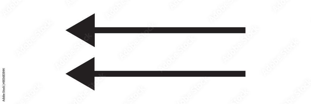 Poster black arrow two side pointing right, and left. black arrows shape element