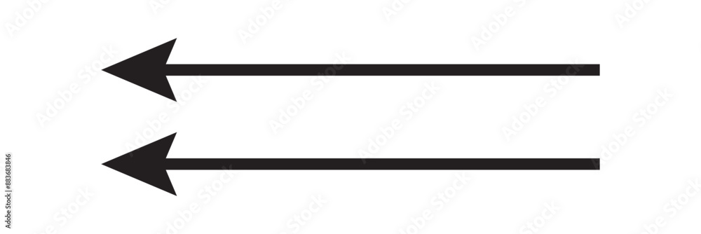 Poster black arrow two side pointing right, and left. black arrows shape element