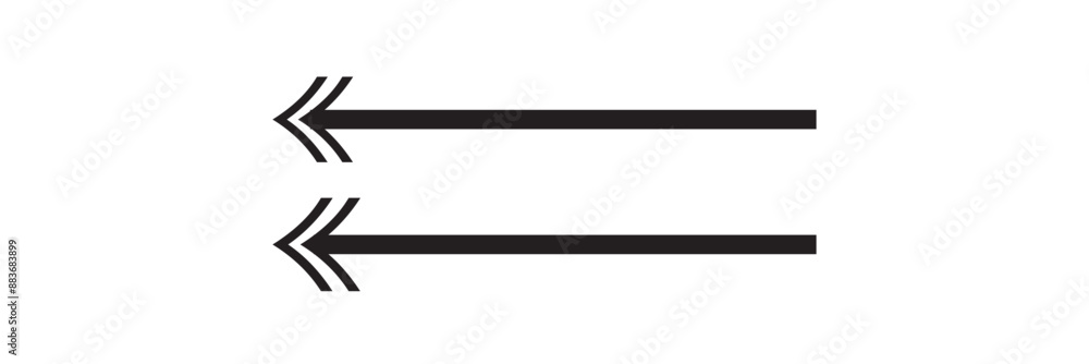 Poster black arrow two side pointing right, and left. black arrows shape element
