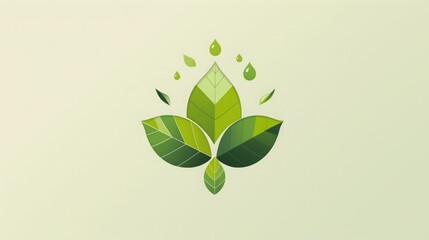 Sustainable Cleaning Product Logo, Using Geometric Shapes of Leaves and Droplets to Emphasize Cleanliness and Eco-Friendliness