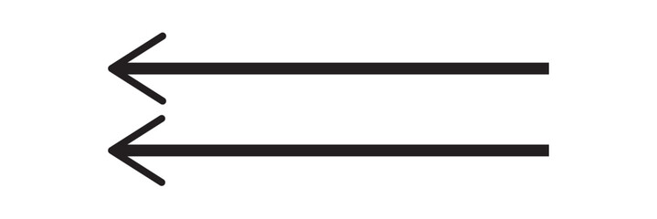 Long arrow icon. black double long arrow vector. flat style black Arrow symbol. arrow on a white background. vector illustration.
