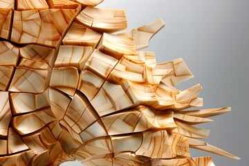 Anatomical Representation of a Sprain Textured with Abstract Wood Shingle Mosaic Design
