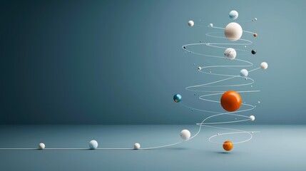 Visual representation of gravitational potential energy, highlighting the relationship between height and gravitational force, free space for text.