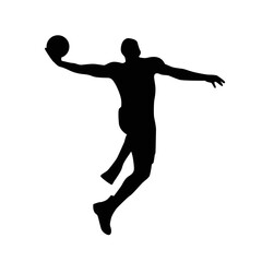 basketball player slam dunk silhouette sport