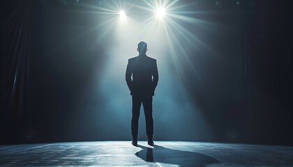 Silhouette of a Man on Stage - Powered by Adobe